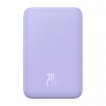 Baterie externa portabila Baseus Magnetic Mini 20W, 5000 mAh, USB-C, Incarcare Wireless 15W, Mov 2 - lerato.ro