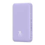 Baterie externa portabila Baseus Magnetic Mini 20W, 5000 mAh, USB-C, Incarcare Wireless 15W, Mov 7 - lerato.ro