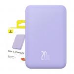 Baterie externa portabila Baseus Magnetic Mini 20W, 5000 mAh, USB-C, Incarcare Wireless 15W, Mov 6 - lerato.ro