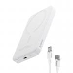 Baterie externa portabila Baseus Magnetic Mini 20W, 5000 mAh, USB-C, Incarcare Wireless 15W, Alb 4 - lerato.ro