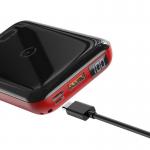 Baterie externa portabila Baseus Mini S Bracket, Incarcare Wireless, 10000 mAh, Black/Red