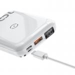 Baterie externa portabila Baseus Mini S Bracket, Incarcare Wireless, 10000 mAh, White