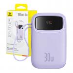 Baterie externa portabila Baseus Qpow 2, 10000 mAh, 30W, Cablu USB-C integrat, Mov 8 - lerato.ro