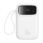 Baterie externa portabila Baseus Qpow 2, 10000 mAh, 30W, Cablu USB-C integrat, Alb 2 - lerato.ro