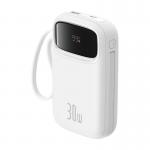 Baterie externa portabila Baseus Qpow 2, 10000 mAh, 30W, Cablu USB-C integrat, Alb 7 - lerato.ro