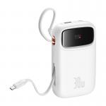 Baterie externa portabila Baseus Qpow 2, 10000 mAh, 30W, Cablu USB-C integrat, Alb 9 - lerato.ro