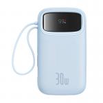 Baterie externa portabila Baseus Qpow 2, 20000 mAh, 30W, Cablu USB-C integrat, Albastru 2 - lerato.ro