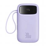 Baterie externa portabila Baseus Qpow 2, 20000 mAh, 30W, Cablu USB-C integrat, Mov 2 - lerato.ro