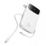 Baterie externa portabila Baseus Qpow 2, 20000 mAh, 30W, Cablu USB-C integrat, Alb 5 - lerato.ro