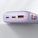 Baterie externa portabila Baseus Qpow Pro Digital Display, 10000 mAh, 20W, Cablu Lightning, Mov 5 - lerato.ro