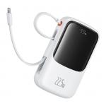 Baterie externa portabila Baseus Qpow Pro Plus, 10000 mAh, 22.5W, Cablu USB-C, Alb 6 - lerato.ro