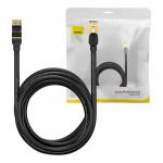 Cablu retea Baseus Ethernet, Cat. 7, Mufat 2xRJ45, S/FTP, Lungime 8m, 10Gbps, Negru 4 - lerato.ro