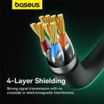 Cablu retea Baseus Fast Network, Cat. 8, Mufat 2xRJ45, Rotund, Lungime 1m, 40Gbps, Negru 12 - lerato.ro