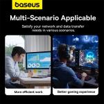 Cablu retea Baseus Fast Network, Cat. 8, Mufat 2xRJ45, Rotund, Lungime 1m, 40Gbps, Negru 11 - lerato.ro