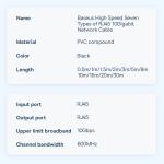 Cablu retea Baseus Speed Seven Ethernet, Cat. 7, Mufat 2xRJ45, S/FTP, Lungime 15m, 10Gbps, Negru 12 - lerato.ro