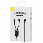 Cablu pentru incarcare si transfer de date Baseus Flash, 3x USB-C, 100W, 1.5m, Negru 4 - lerato.ro