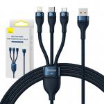 Cablu pentru incarcare si transfer de date Baseus Flash 3 in 1, USB la USB-C/Lightning/Micro-USB, 66W, 1.2m, Albastru 10 - lerato.ro