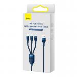 Cablu pentru incarcare si transfer de date Baseus Flash 3 in 1, USB la USB-C/Lightning/Micro-USB, 66W, 1.2m, Albastru 9 - lerato.ro