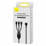 Cablu pentru incarcare si transfer de date Baseus Flash II 3 in 1, USB la USB-C/Lightning/Micro-USB, 66W, 1.2m, Negru 3 - lerato.ro