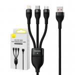 Cablu pentru incarcare si transfer de date Baseus Flash 3 in 1, USB la USB-C/Lightning/Micro-USB, 100W, 1.2m, Negru 10 - lerato.ro