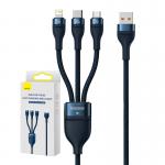 Cablu pentru incarcare si transfer de date Baseus Flash 3 in 1, USB la USB-C/Lightning/Micro-USB, 100W, 1.2m, Albastru 9 - lerato.ro