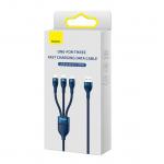 Cablu pentru incarcare si transfer de date Baseus Flash 3 in 1, USB la USB-C/Lightning/Micro-USB, 100W, 1.2m, Albastru 5 - lerato.ro