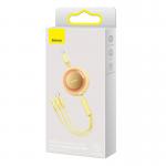 Cablu pentru incarcare si transfer de date 3 in 1 Baseus Bright Mirror 2, USB la USB-C/Lightning/Micro-USB, 3.5A, 1.1m, Galben 4 - lerato.ro