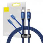 Cablu pentru incarcare si transfer de date Baseus Crystal Shine, USB-C/Lightning, 20W, 1.2m, Albastru 3 - lerato.ro