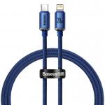 Cablu pentru incarcare si transfer de date Baseus Crystal Shine, USB-C/Lightning, 20W, 1.2m, Albastru 2 - lerato.ro