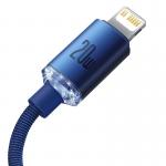 Cablu pentru incarcare si transfer de date Baseus Crystal Shine, USB-C/Lightning, 20W, 1.2m, Albastru 4 - lerato.ro