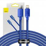 Cablu pentru incarcare si transfer de date Baseus Crystal Shine, USB-C/Lightning, 20W, 2m, Albastru 6 - lerato.ro