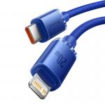 Cablu pentru incarcare si transfer de date Baseus Crystal Shine, USB-C/Lightning, 20W, 2m, Albastru 7 - lerato.ro