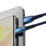 Cablu pentru incarcare si transfer de date Baseus Glimmer, USB/USB-C, 100W, 1m, Albastru 4 - lerato.ro