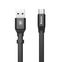 Cablu pentru incarcare si transfer de date Baseus Nimble, USB/USB-C, 2A, 23cm, Negru