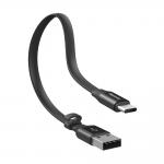 Cablu pentru incarcare si transfer de date Baseus Nimble, USB/USB-C, 2A, 23cm, Negru 4 - lerato.ro