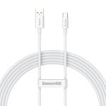 Cablu pentru incarcare si transfer de date Baseus Superior, USB/USB-C, 100W, 2m, Alb 2 - lerato.ro