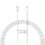 Cablu pentru incarcare si transfer de date Baseus Superior ll, 2x USB-C, 30W, 2m, Alb 2 - lerato.ro