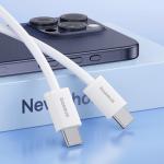 Cablu pentru incarcare si transfer de date Baseus Superior ll, 2x USB-C, 30W, 1m, Alb 7 - lerato.ro