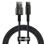 Cablu pentru incarcare si transfer de date Baseus Tungsten Gold, USB/USB-C, 100W, 1m, Negru 2 - lerato.ro