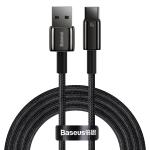 Cablu pentru incarcare si transfer de date Baseus Tungsten Gold, USB/USB-C, 100W, 2m, Negru 2 - lerato.ro