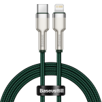 Cablu pentru incarcare si transfer de date Baseus CATLJK-A06, USB-C/Lightning, 20W, 1m, Verde 2 - lerato.ro