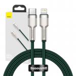 Cablu pentru incarcare si transfer de date Baseus CATLJK-A06, USB-C/Lightning, 20W, 1m, Verde 3 - lerato.ro