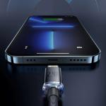 Cablu pentru incarcare si transfer de date Baseus Crystal Shine, USB/Lightning, 2.4A, 1.2m, Albastru inchis 18 - lerato.ro