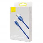 Cablu pentru incarcare si transfer de date Baseus Crystal Shine, USB/Lightning, 2.4A, 1.2m, Albastru inchis 7 - lerato.ro