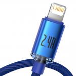 Cablu pentru incarcare si transfer de date Baseus Crystal Shine, USB/Lightning, 2.4A, 2m, Albastru inchis 11 - lerato.ro