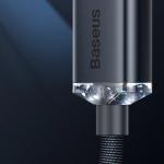 Cablu pentru incarcare si transfer de date Baseus Crystal Shine, USB/Lightning, 2.4A, 2m, Albastru inchis 21 - lerato.ro