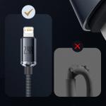 Cablu pentru incarcare si transfer de date Baseus Crystal Shine, USB/Lightning, 2.4A, 2m, Albastru inchis 16 - lerato.ro