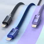 Cablu pentru incarcare si transfer de date Baseus Crystal Shine, USB/Lightning, 2.4A, 2m, Albastru inchis 4 - lerato.ro