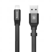 Cablu pentru incarcare si transfer de date Baseus Nimble, USB/Lightning, 2A, 23cm, Negru