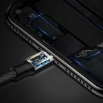 Cablu pentru incarcare si transfer de date Baseus Yiven, USB/Lightning, 2A, 1.8m, Negru 9 - lerato.ro